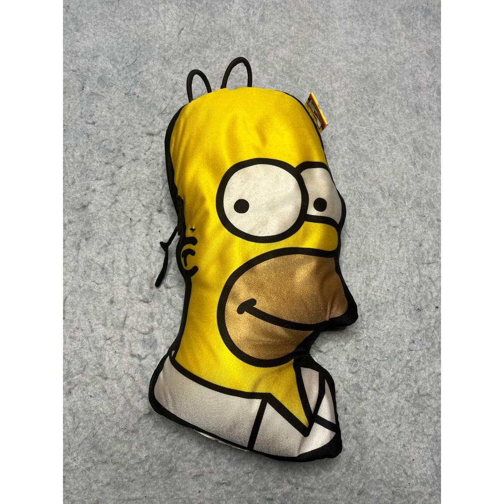 The Simpsons Homer Plush Head Pillow Yellow Black Novelty Decor 15" rare vintage